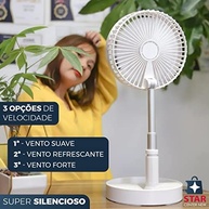 Ventilador Portátil Silencioso Dobrável 7200mAh - Compacto e Potente para Qualquer Ambiente - imagem 3