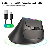 Mouse Vertical Ergonômico Delux M618DB: Conforto Silencioso - imagem 2