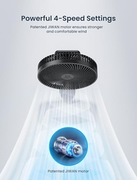 Ventilador de Parede Silencioso 21cm com Controle Remoto e Temporizador - Oscilação 4 Velocidades para Banheiro e Quarto - imagem 5