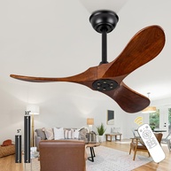 Ventilador de Teto Pequeno 91cm com Controle Remoto | Madeira Maciça, Silencioso e Econômico - imagem 1