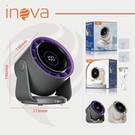 INAVA Ventilador de Mesa Ultra Silencioso 28dB com Display Digital, 100 Velocidades e Bateria Recarregável - Ideal para Casa, Escritório e Viagem - imagem 3