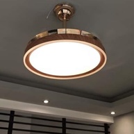 Ventilador de Teto Retrátil Ébano Dourado 78W LED Multicolor Silencioso com Controle Remoto - imagem 4