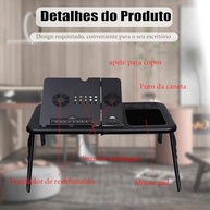 Suporte para Notebook Mesa Dobrável com Ventiladores Silenciosos - Design Ergonômico e Refrigeração Avançada - imagem 4