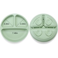 PandaEar Prato de Bebê Silicone Antiderrapante com Ventosas - 3 Peças Divididas Seguro para Micro-ondas e Lava-louças - imagem 3
