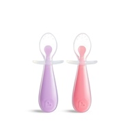 Conjunto de Colheres de Silicone Rosa e Roxo para Bebês - Munchkin Ergonômicas e Livres de BPA - imagem 1