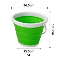 Balde Dobrável Retrátil 5L em Silicone com Alça - Portátil e Resistente para Limpeza, Viagens e Camping - imagem 2