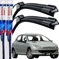 Par Palheta Limpador Parabrisa Bosch Aerofit Silicone Peugeot 206 (1998-2010) - imagem 2