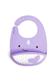 Babador Cata Migalhas de Silicone Zoo Baleia Narval, Skip Hop, Roxo - imagem 1