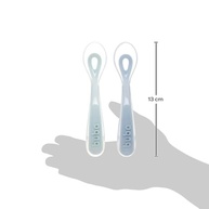 Kit 2 Colheres em Silicone Fase 2 Azul - Buba | Desenvolvimento Saudável da Autoalimentação - imagem 3