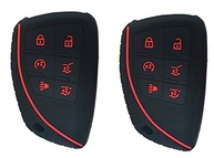 Capa de Silicone Inteligente para Chave 6 Botões GMC Yukon, Chevrolet Suburban/Tahoe 2021-2022 (Preta/Vermelha - 2 Unidades) - imagem 2