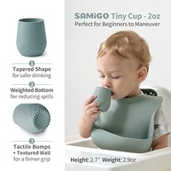 Copo de Silicone SAMiGO para Bebês 6-12 Meses – Copos Abertos Pequenos para Alimentação Autônoma (BLW) – Conjunto com 2 Unidades - imagem 4
