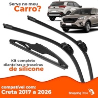 Kit 3 Palhetas Limpador Parabrisa Silicone Hyundai Creta 2017-2026 - imagem 4