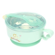 Tigela de Alimentação Infantil com Plugue de Silicone e Design Divertido - Rosa e Verde - imagem 5