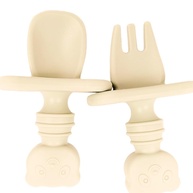 Conjunto de Colher e Garfo de Silicone para Bebês - Seguro, Sem BPA e Antiderrapante - imagem 1