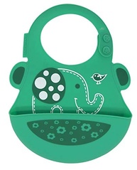 Babador em Silicone Marcus e Marcus - Elefante Verde, Seguro e Confortável para Bebês a Partir de 6 Meses - imagem 2