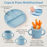 Kit Introdução Alimentar em Silicone Premium - 10 Peças com Prato Dividido, Tigela, Copo e Talheres Seguros para Bebês - imagem 5