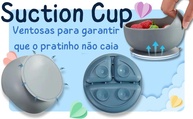 Kit Bebê Premium em Silicone – Prato Divisório + Babador Coletor + Talheres Ergonômicos | Seguro, Atóxico e Fácil de Limpar - imagem 5