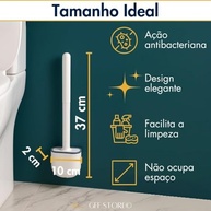 Kit 2 Escovas Sanitárias Silicone Premium com Suporte - Flexível, Antibacteriana e Multiuso para Banheiro - imagem 3