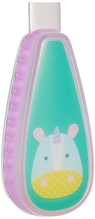 Kit de Talheres Zoo Unicórnio Skip Hop Azul - Aço Inox com Silicone Seguro para Crianças - imagem 3