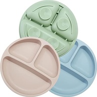 PandaEar Prato de Bebê Silicone Antiderrapante com Ventosas - 3 Peças Divididas Seguro para Micro-ondas e Lava-louças - imagem 2