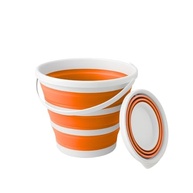 Balde Retrátil 5L em Silicone com Alça Ergonômica - Dobrável, Multiuso e Portátil para Casa, Praia e Viagem (Laranja) - imagem 2