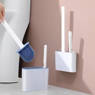 Kit 2 Escovas para Vaso Sanitário com Suporte Ventilado - Silicone Flexível + Escova Rígida - imagem 2