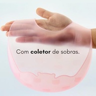 Sem Bagunça - Babador De Silicone Com Coletor De Migalhas - Infantil Bebê. Leve, Macio e Resistente. Cor Azul, Amarelo, Rosa, Verde e Cristal. Kit E Unidade - imagem 3