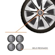 Jogo de Calotas Prime Silver Graphite Aro 13 para Peugeot 206, 207, 208, 307, 4008 e Hoggar + Selo Resinado - imagem 3