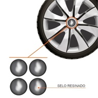 Jogo de Calotas Prime Silver Graphite Aro 13 para Sandero, Logan, Clio e mais + Selo Resinado - imagem 3