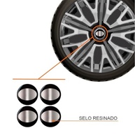 Jogo de Calotas Triton Sport 14" Black Silver Graphite para Toyota Etios, Corolla, Yaris, Prius + Selo Resinado - imagem 3