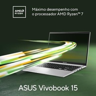 Notebook ASUS Vivobook 15 AMD Ryzen 7, 16 GB, 512 GB SSD, W11 Home, 15.6'' FHD, Cool Silver - M1502YA-NJ655W - imagem 3