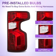 Conjunto de Lanternas Traseiras para Chevy Silverado 1500/2500HD/3500HD (2019-2023) - Iluminação OEM e Instalação Plug & Play - imagem 3