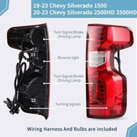 Lanterna Traseira Direita VPIMOZO para Chevy Silverado 1500/2500/3500 HD (Halógena 2019-2023) - imagem 3