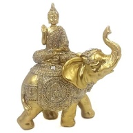 Buda Decorativo com Elefante em Resina - Simbolismo de Sabedoria, Fortuna e Paz Interior - imagem 4