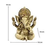 Estatueta Decorativa Lord Ganesha em Resina - Simboliza Prosperidade, Paz e Concentração para Ambientes Serenos - imagem 4