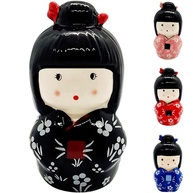 Estátua Cerâmica Kokeshi Preta - Simboliza Amizade, Amor e Proteção | Decoração Japonesa Encantadora - imagem 1