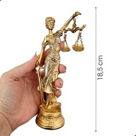 Estátua Dama da Justiça Deusa Têmis - Símbolo do Direito em Resina Dourada com Glitter (19 cm) - imagem 4