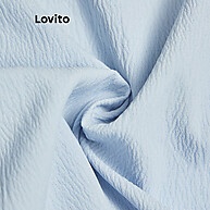 Lovito Vestido Casual Liso com Laço Drapeado – Elegância Simples - imagem 2