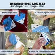 Limpador Magnético para Vidros com Duas Faces - Limpeza Simultânea e Segura para Janelas, Box e Espelhos - imagem 3