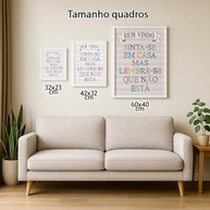 Quadro Decorativo Bem Vindo Sinta-se Em Casa - Moldura Colorida com Frase Divertida para Decoração de Entrada - imagem 3