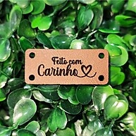 Etiqueta Feito com Carinho – Couro Sintético - imagem 1