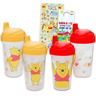 Conjunto Disney Ursinho Pooh - 4 Copos Sippy à Prova de Vazamento com Adesivos - imagem 1