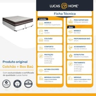 Cama Box com Baú Queen Size + Colchão de Molas Classic Superlastic 158cm | Conforto e Armazenamento - imagem 4