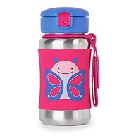 Garrafa de Aço Inox Zoo Borboleta Skip Hop Rosa - 350ml com Canudo Flexível e Alça - imagem 2