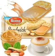 Manteiga Pasta de Amendoim Americana SKIPPY Proteína Vegetal Natural Original - Cremosa e Crocante 462g cada + Biscoito ROMA Sandwich recheado com Manteiga de Amendoim 206g + Colher Personalizada - imagem 3