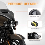 SKTYANTS Suporte de Anel 11,4cm para Farol de Neblina - Motos Touring Electra (Preto) - imagem 5