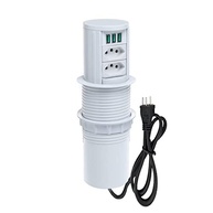 Torre de Tomada Totem Slim Automático: 2 Tomadas 10A + 3 USB 5.2A - Organize e Carregue! - imagem 2