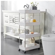 Carrinho Organizador Multiuso 4 Cestos Slim para Cozinha e Banheiro Branco - imagem 1