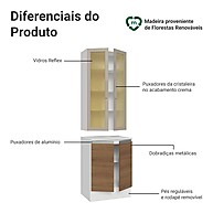 Kit Cozinha Completo 60cm: Balcão + Cristaleira Smart - imagem 2