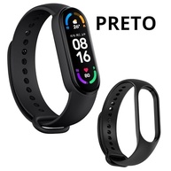 Kit 5 Pulseiras Para Smartband MI Band 7 Cores Preta Azul Cinza Vinho Marsala e Branco com Pino Resistente Feita em Silicone - imagem 3